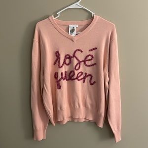 QUEEN OF SPARKLES rosé queen sweater